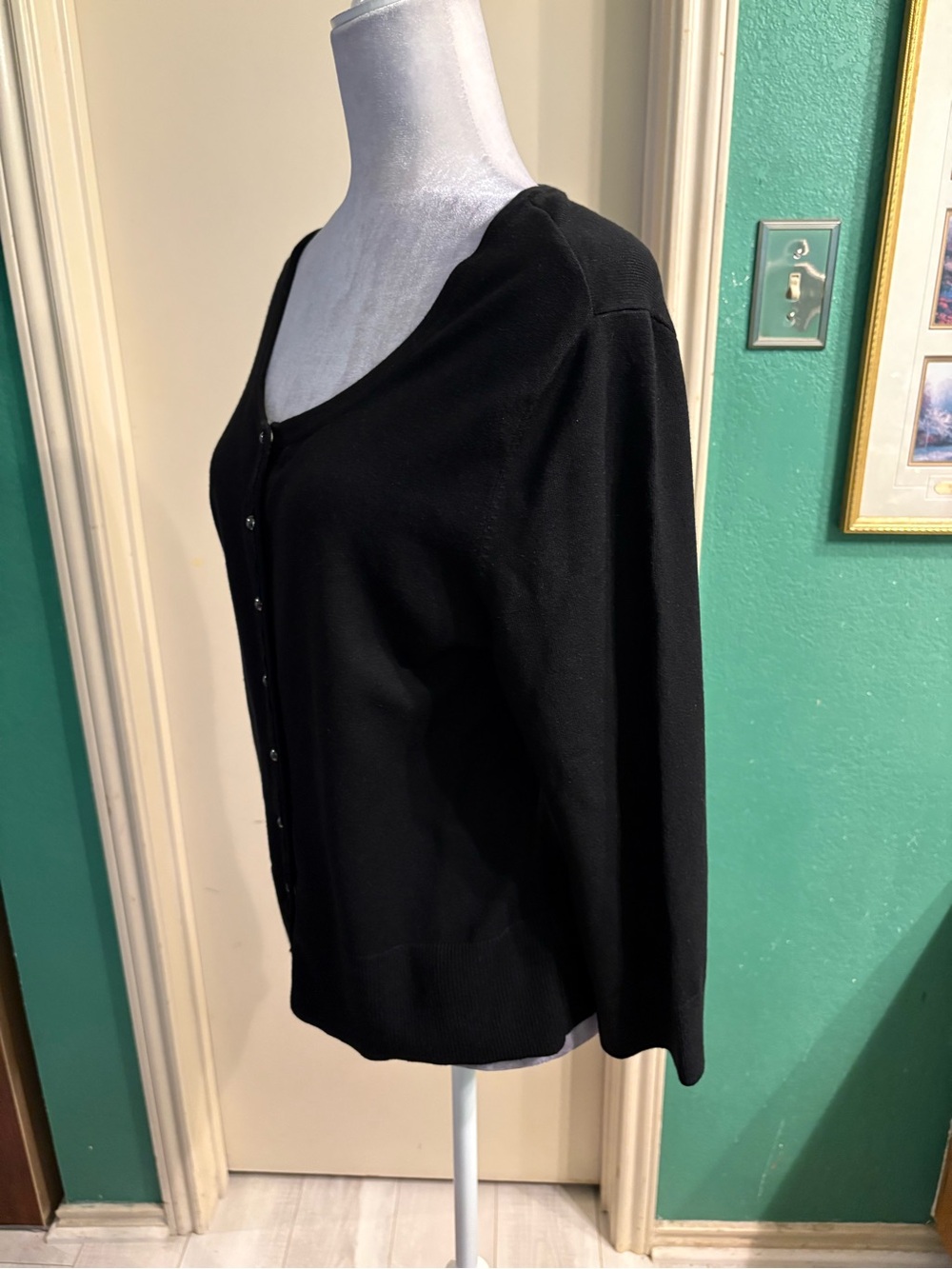 White House Black Market Cardigan with Silver Snap Buttons - Picture 4 of 12